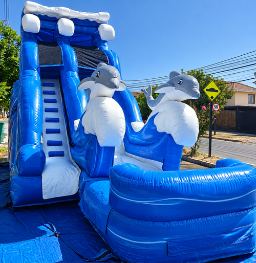 Tobogán acuático Delfines inflable